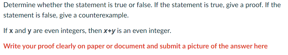 Determine whether the statement is true or false. If the statement