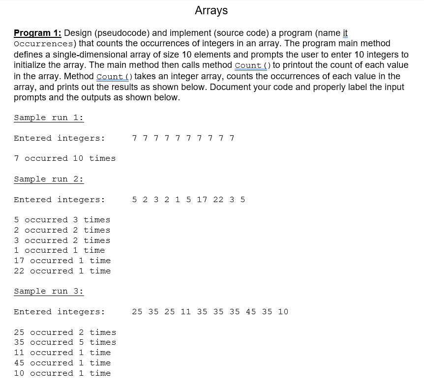  Note: Please write the Pseudocode separately and the java source code