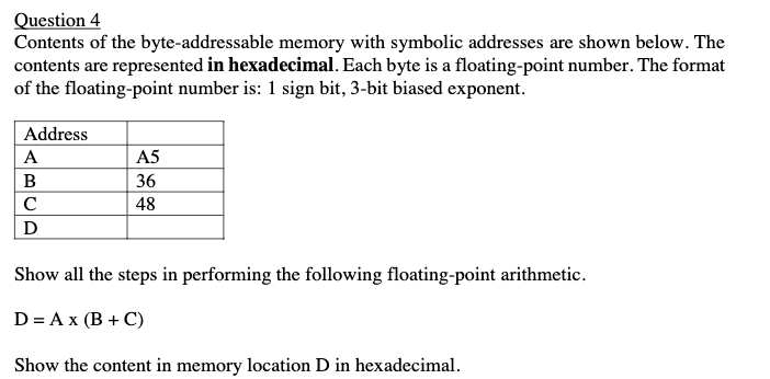 Can somebody help me with this question float binary arithmetic question? You