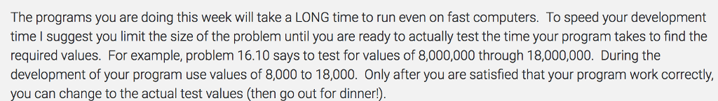 numbers) Write a program that obtains the execution time for finding all