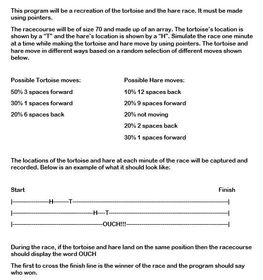 CODE USING C++ This program will be a recreation of the tortoise