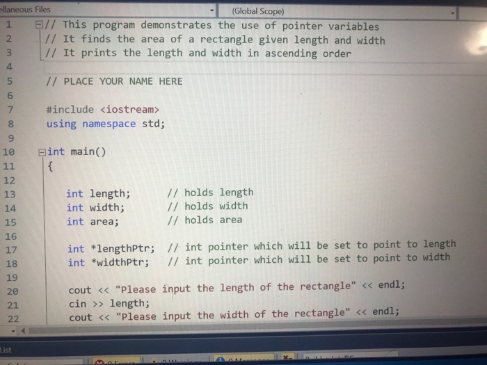  C++ llaneous Files (Global Scope // This program demonstrates the use