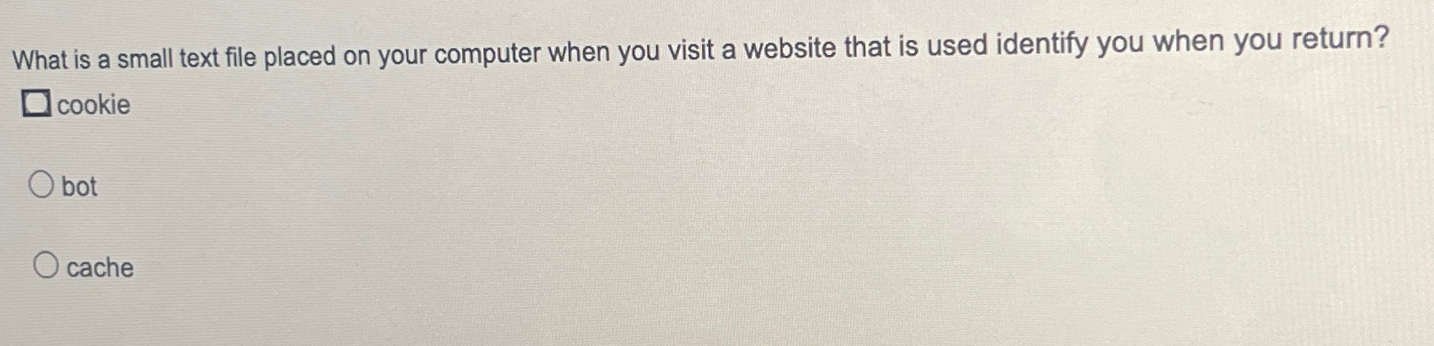  What is a small text file placed on your computer when