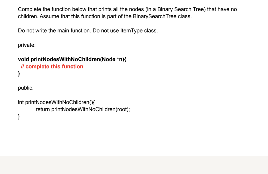  Complete the function below that prints all the nodes (in a