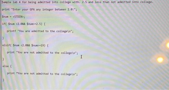  Sample lab 4 for being admitted into college with. 2.5 and