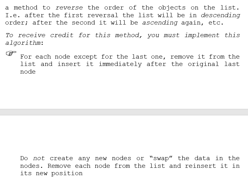 Need help with this method(it has to be implemented the way the