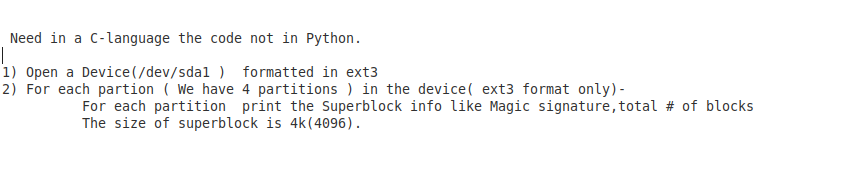  Need in a C-language the code not in Python. Open a