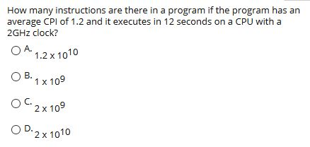  How many instructions are there in a program if the program