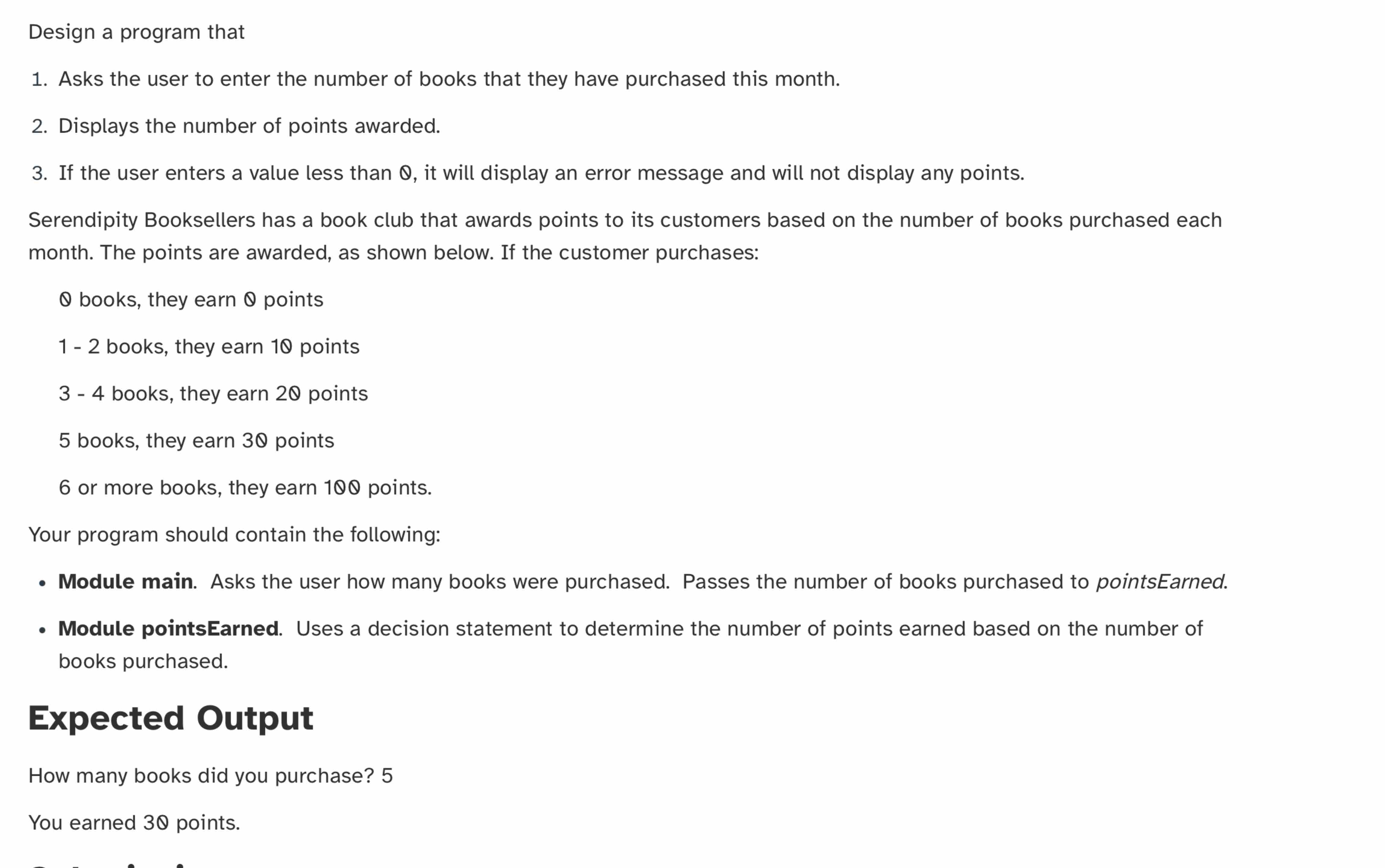  HELP This exercise requires designing a program which solves the problem
