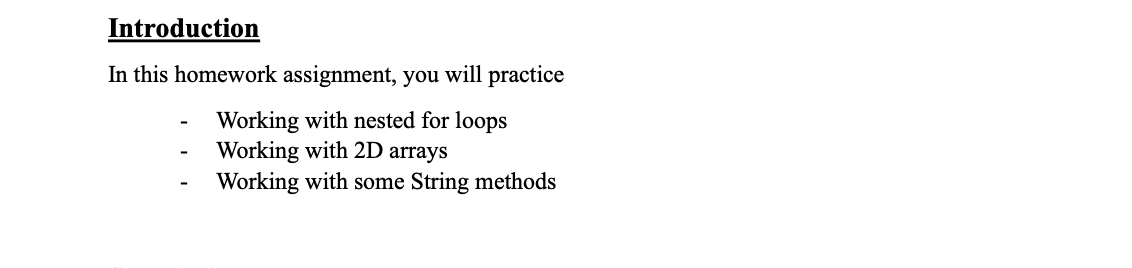  Object Oriented Programming in Java Build a program using the requirements
