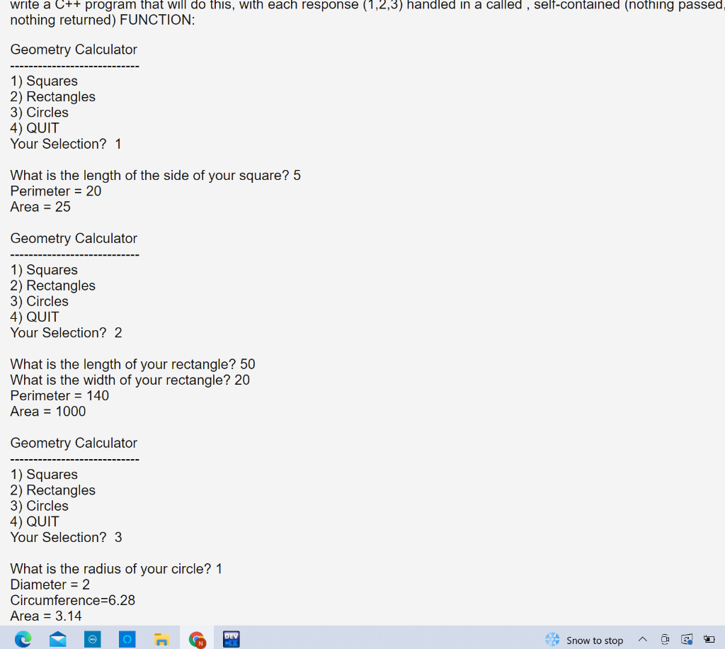  write a C++ program that will do this, with each response