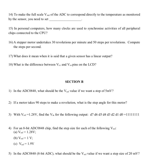  Help Microprocessor interfacing 14) To make the full scale Vout of