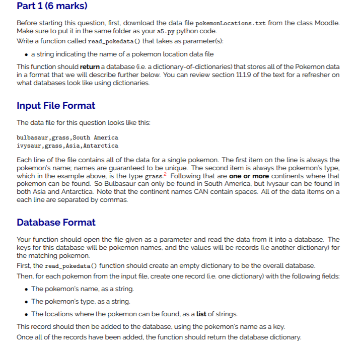 description of each part for better understanding, Thanks! pokemonLocations Question 2 (23