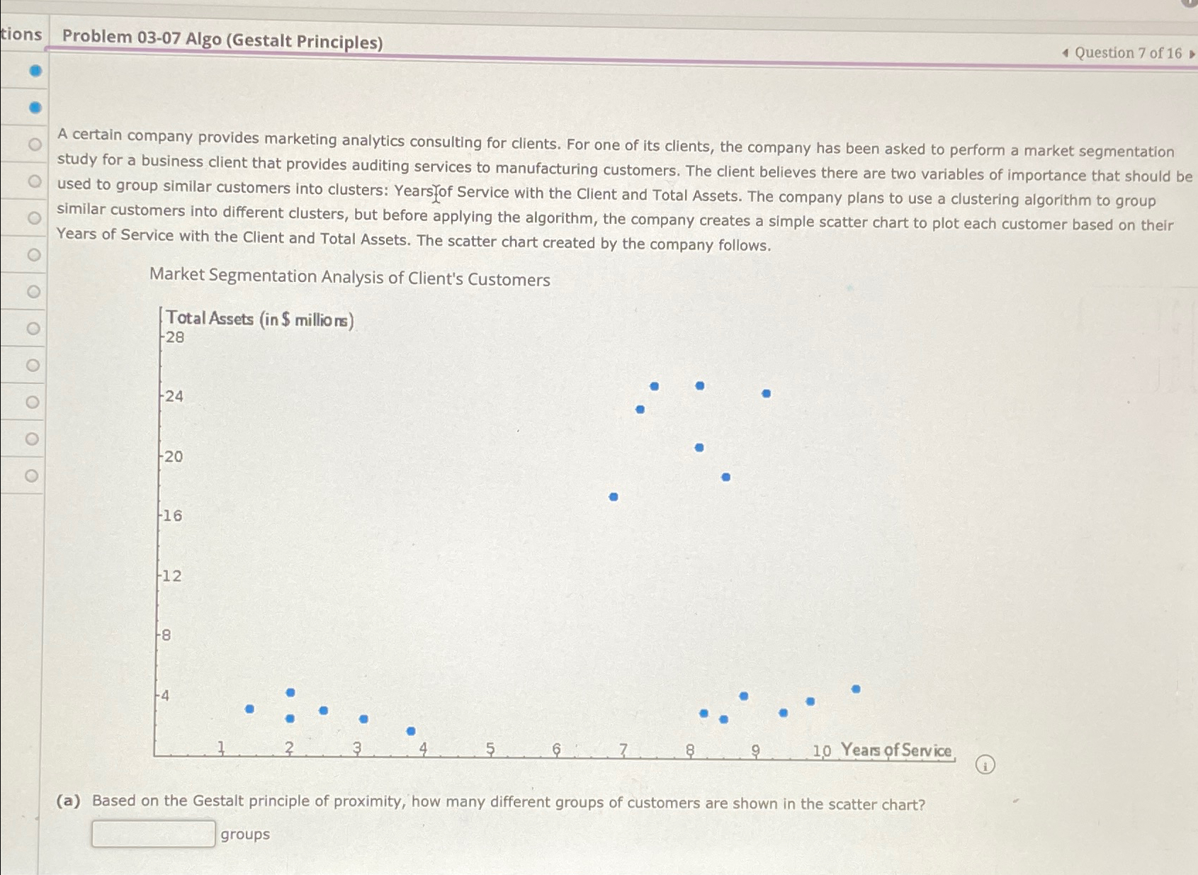  Problem 03-07 Algo (Gestalt Principles) Question 7 of 16 A certain