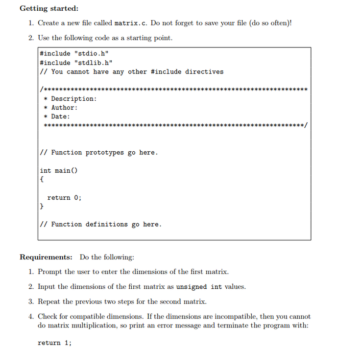 program, a matriz is a rectangular array of integer entries, like this