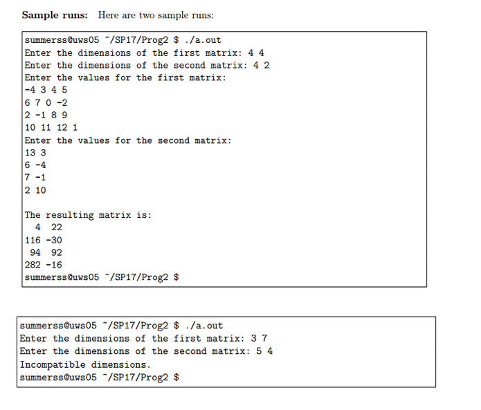 i.e., A has dimensions p x and B has dimensions q x
