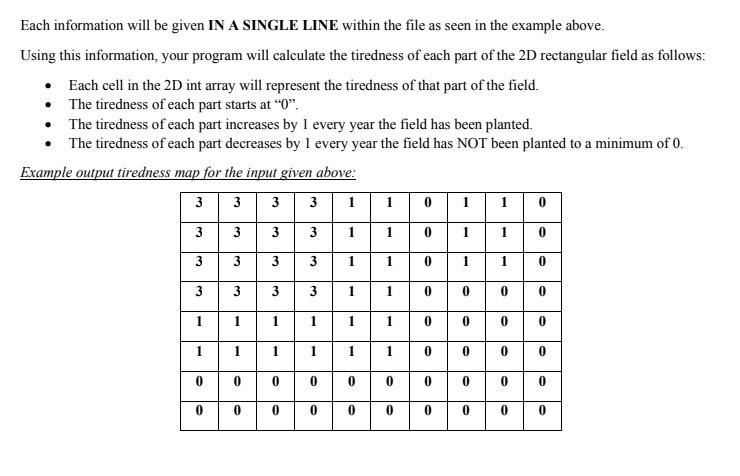 write a program that calculates and keeps the tiredness of a rectangular