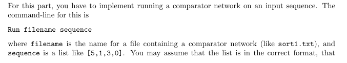 sort1.txt file: [(1,2),(3,4),(1,3),(2,4),(2,3)] There were 2 other solutions to this question, but