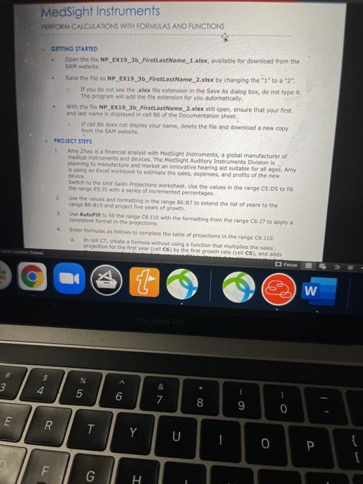  MedSight Instruments PERFORM CALCULATIONS WITH FORMULAS AND FUNCTIONS GETTING STARTED Doen