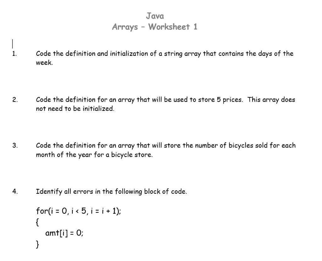 Array Worksheet (Due Tomorrow as of 02-08-2020) and reference array Information Sheet