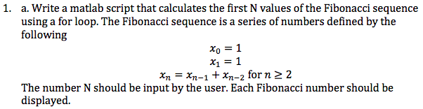  Matlab Programming 1. a. Write a matlab script that calculates the