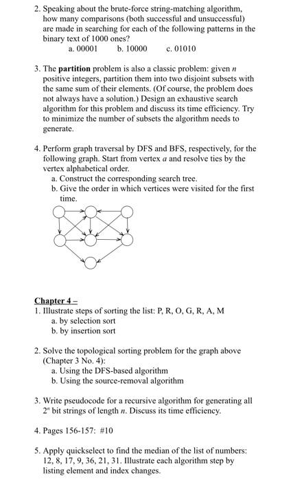  2. Speaking about the brute-force string-matching algorithm, how many comparisons (both