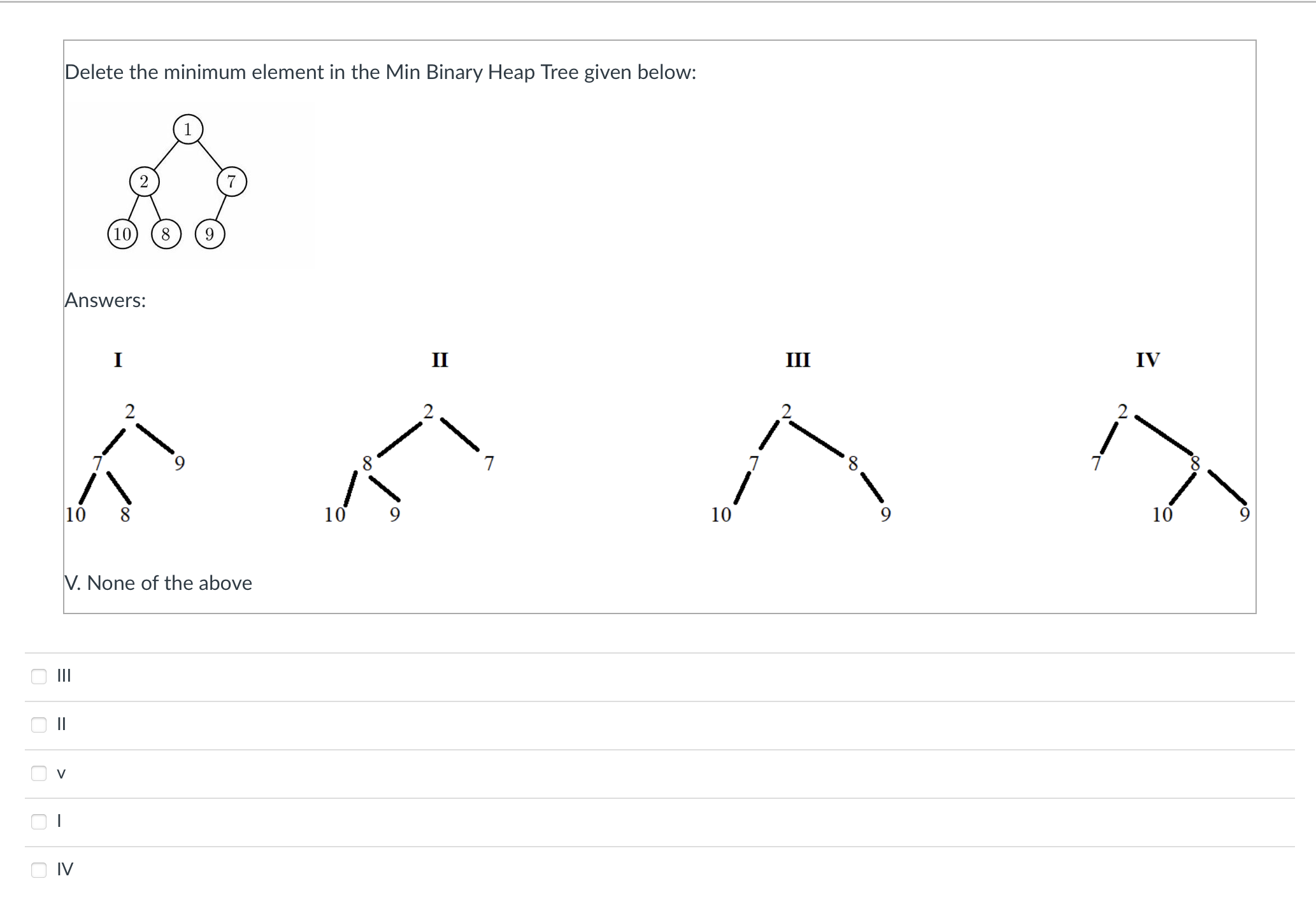  Delete the minimum element in the Min Binary Heap Tree given