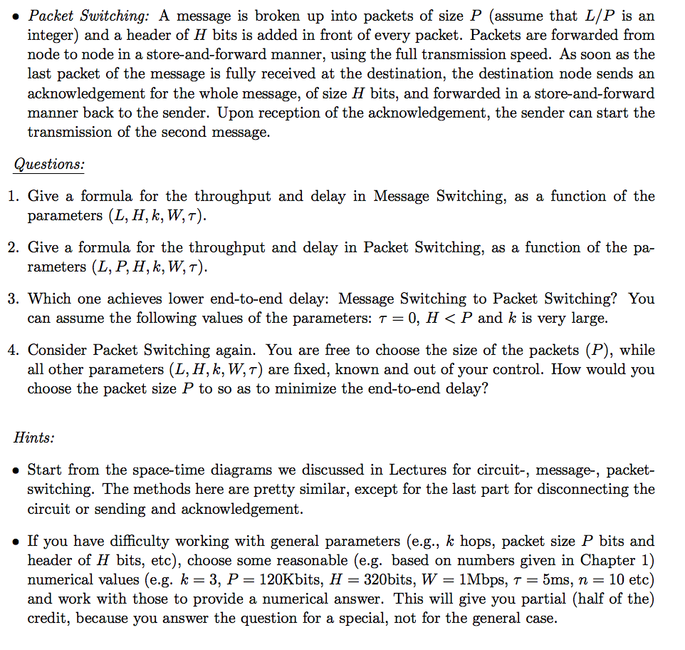 + 1 nodes: a source host, a destination host and k -