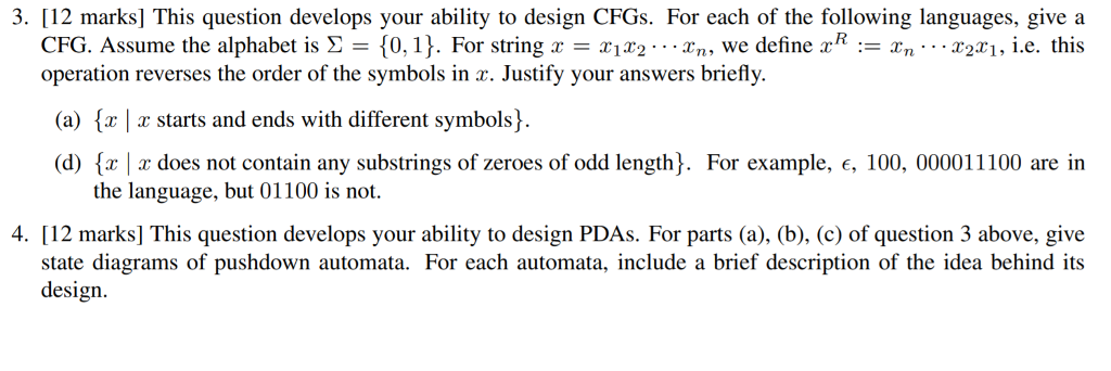 Please answer 3a, 3d, and 4a. 3. [12 marks] This question develops