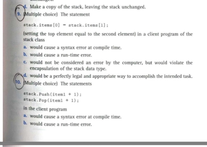  Make a copy of the stack, leaving the stack unchanged. 9(Multiple