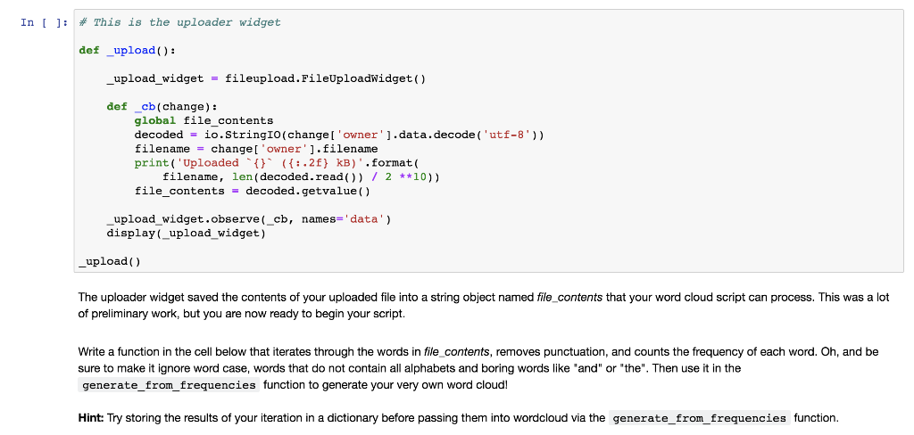 to process the text, remove punctuation, ignore case and words that do