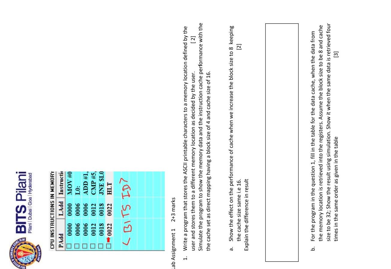  ab Assignment 12+3 marks 1. Write a program that stores the
