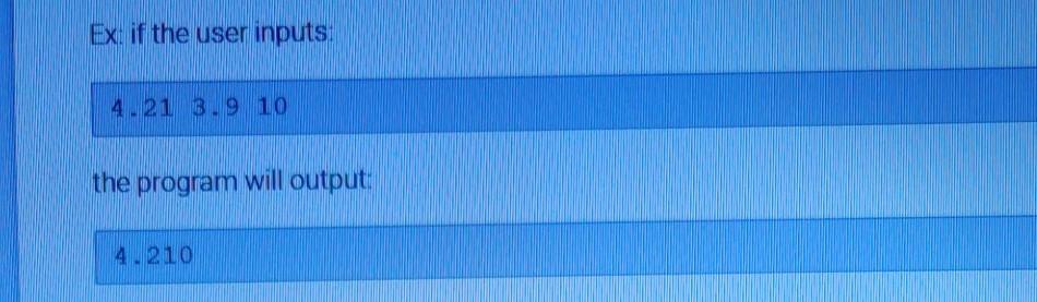 (C++) Write a program that takes three real (float or double) numbers