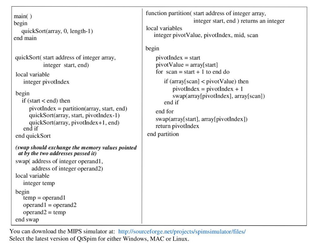 unsorted items by: a) Selecting a random item as the pivot, and
