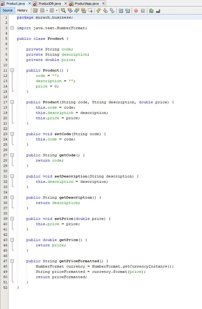 class In this exercise, you'll modify a version of the Product application