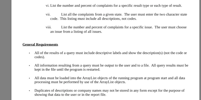 complaint information that will be used is real, having been downloaded from