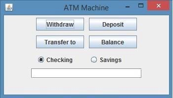 Write a program that implements an ATM machine. The interface to the