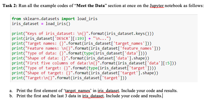 course:machine learning python Task 2: Run all the example codes of "Meet