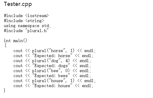 str when n is o or greater than 1. Complete the following
