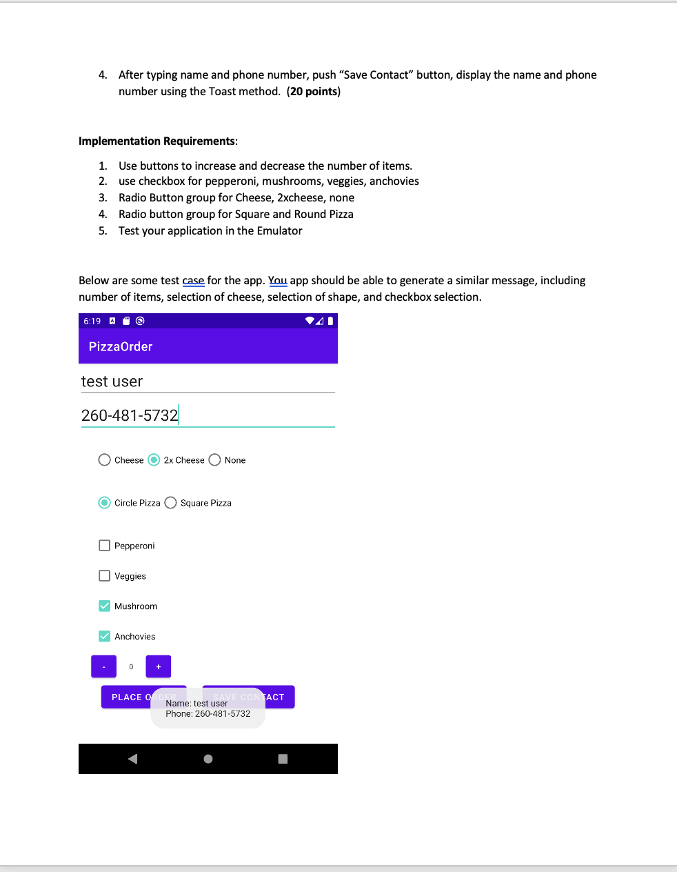 application. The UI should include the elements given in the sketch below.