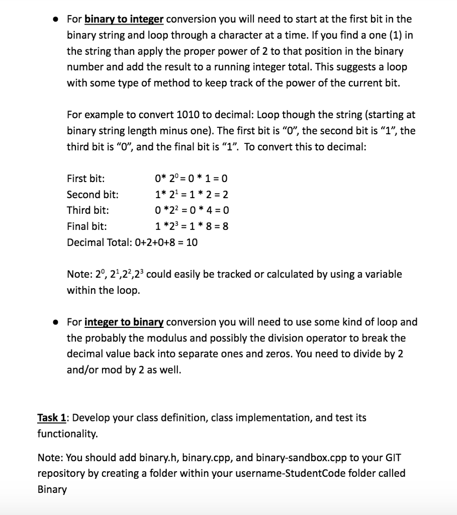 utilize operator overloading where appropriate. Checklist: 1. Review the assignment specification 2.