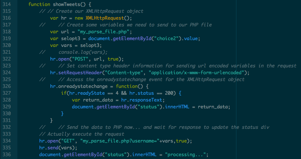 I a trying to AJAX a variable from a javascript/HTML file and