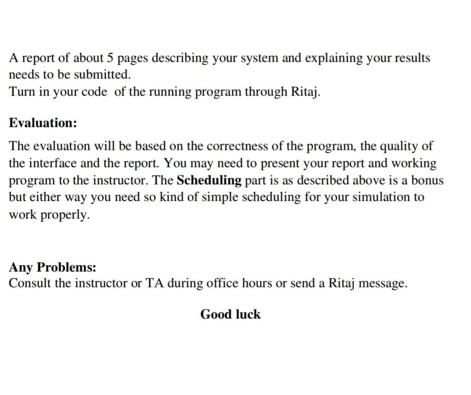 page replacement algorithms. The project will be done in groups of up