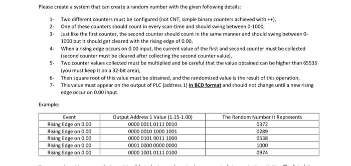  Please create a system that can create a random number with