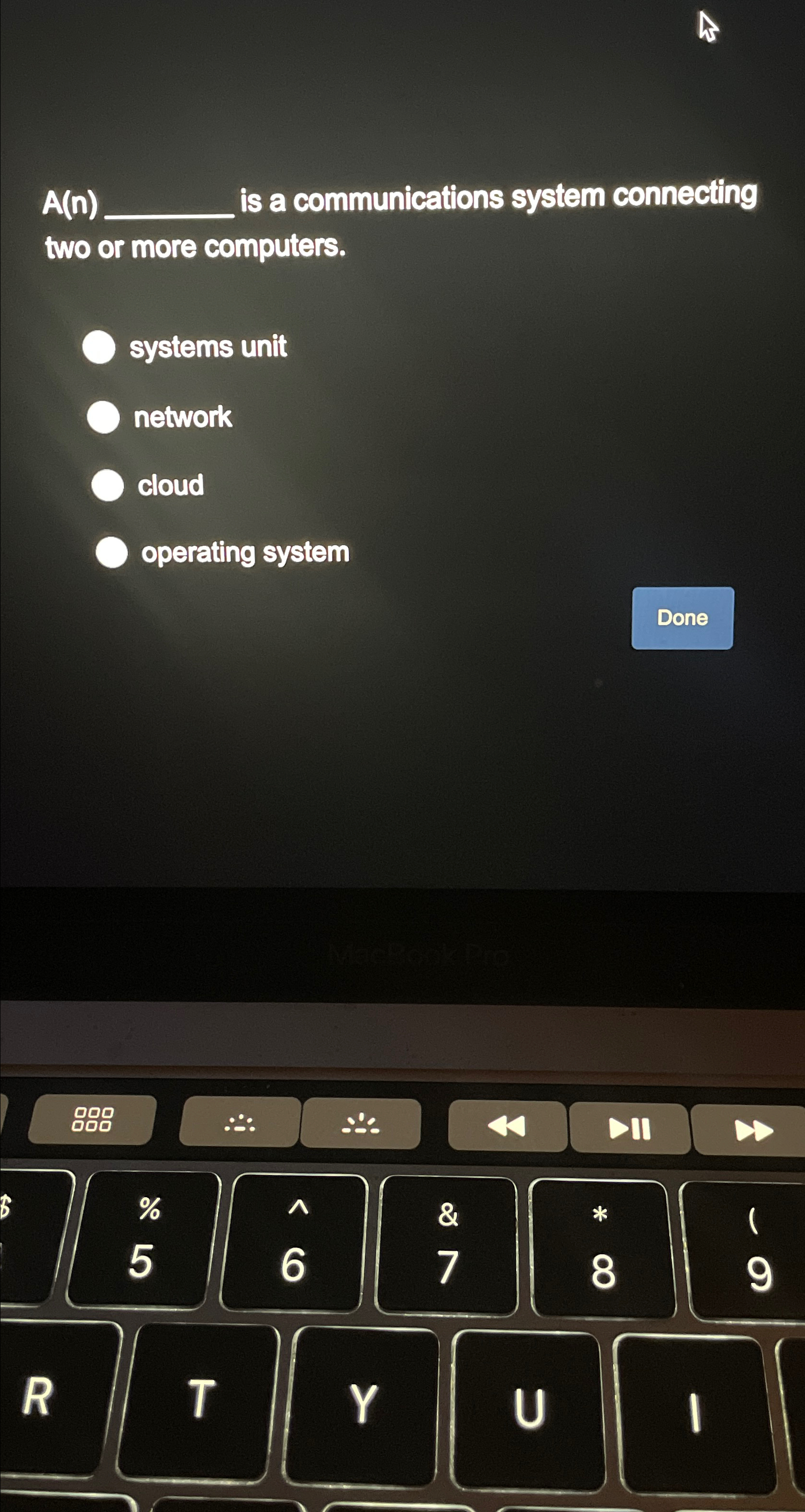  A(n) is a communications system connecting two or more computers. systems