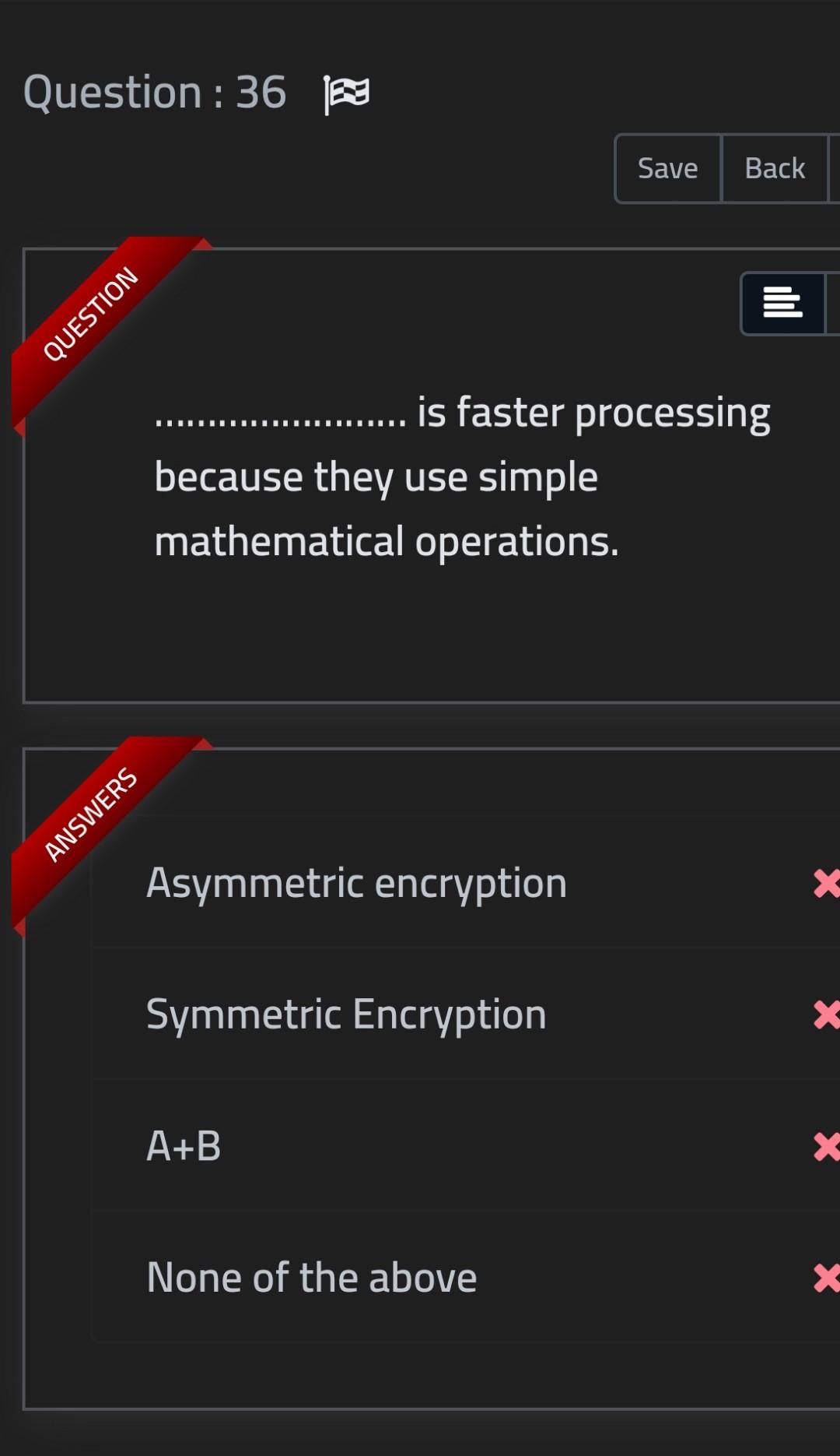  Question : 36 18 Save Back alil QUESTION ........ is faster