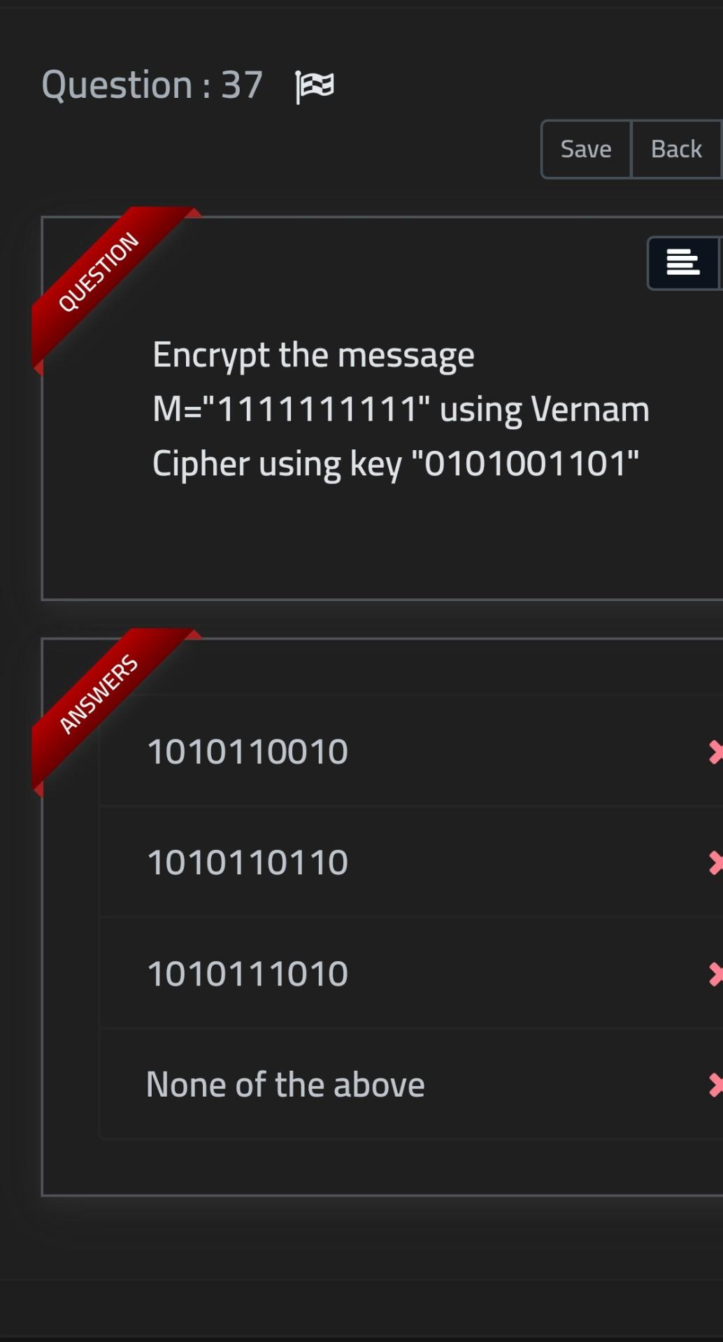 processing because they use simple mathematical operations. ANSWERS Asymmetric encryption X Symmetric