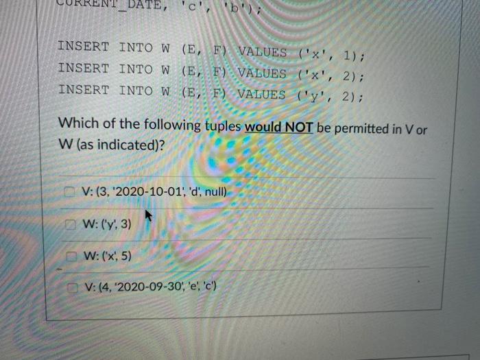 Language (DML) statements below are executed successfully in an empty database: CREATE
