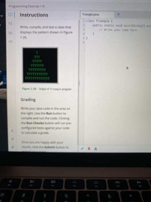  Programming Bercise 1-9 Instructions Triangle class Triangle ute static void sinistringit