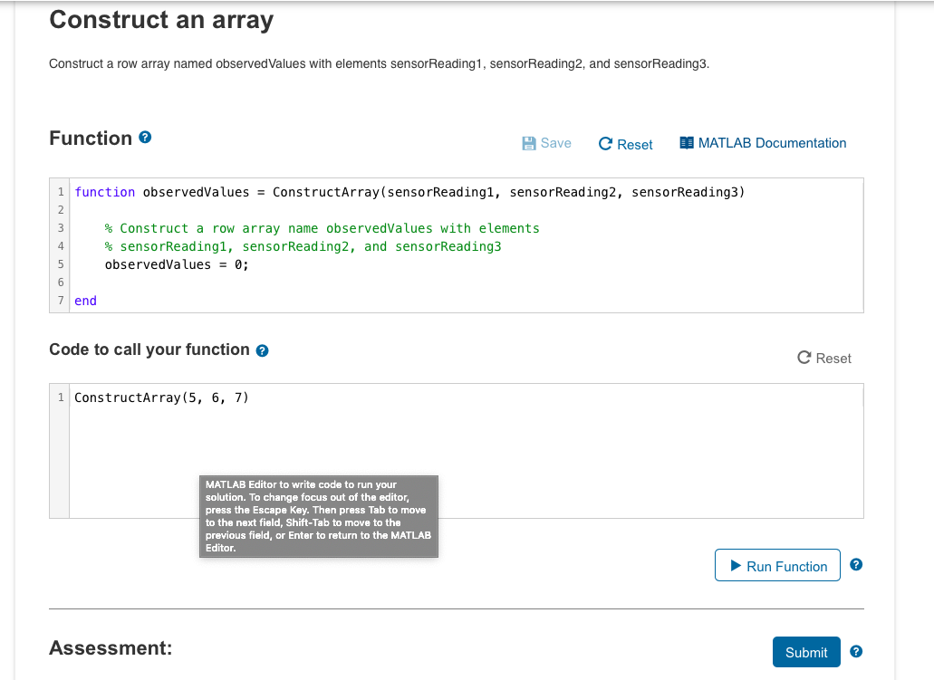  Construct an array Construct a row array named observedValues with elements